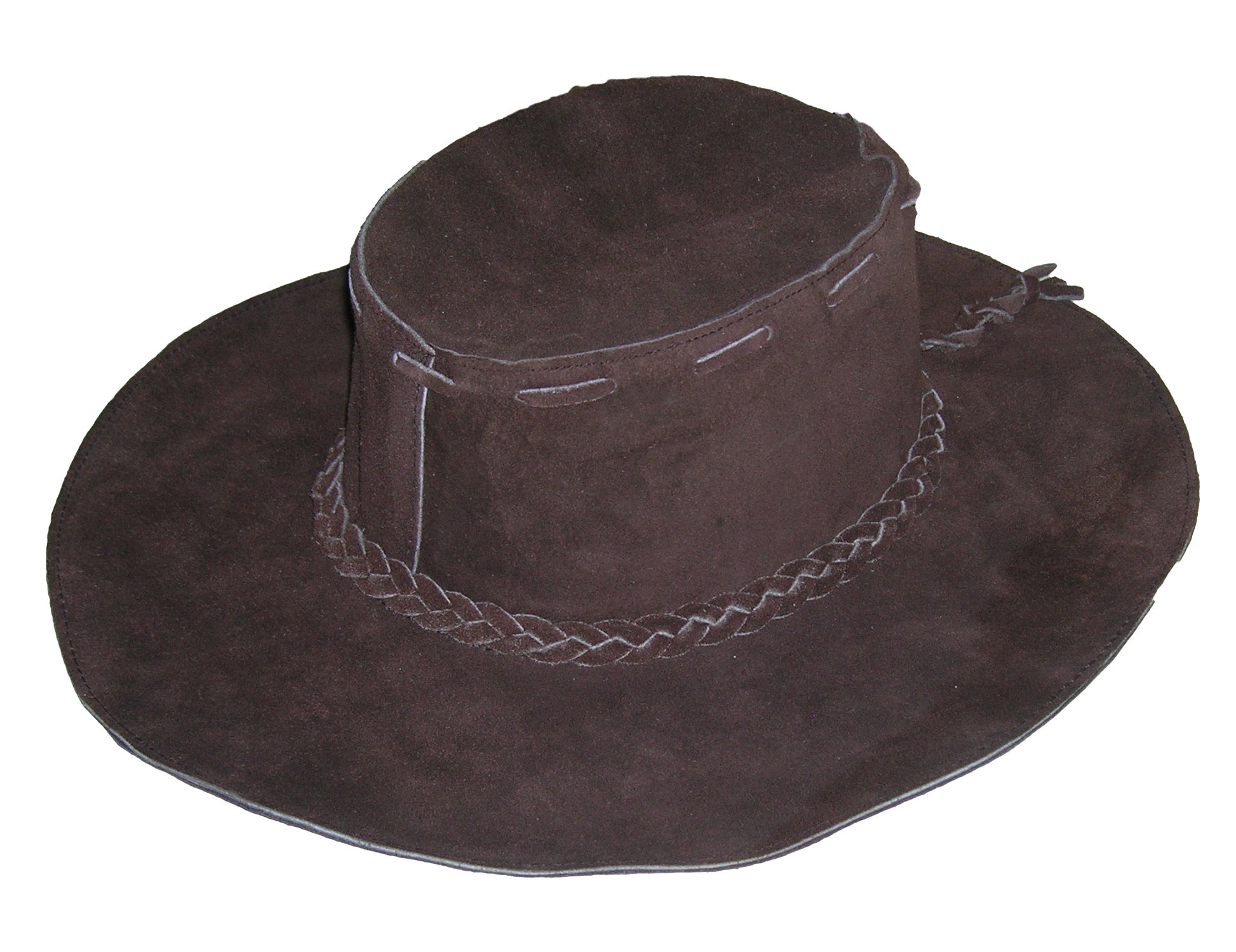 brown leather hat