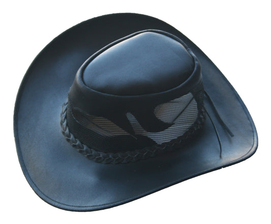 Old Harry's Hats Men's Mesh Breezer Leather Cowboy Hat